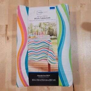 Plastic Tablecloth Blue Green